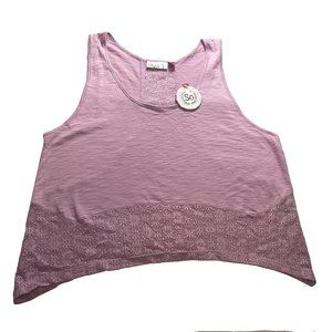 Mauve/Violet SO Swingy Lace Tank Top, Medium (NWT)